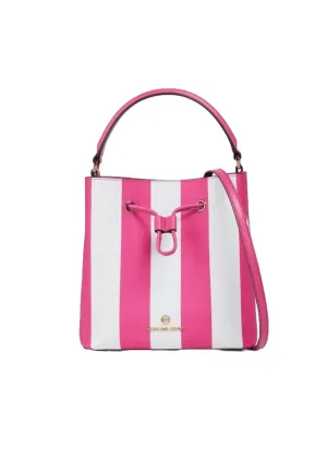 PINK STRIPED BUCKET BAG