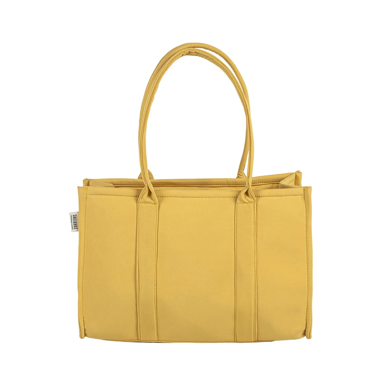 Plain Striped Tote - Mustard Tote Bag