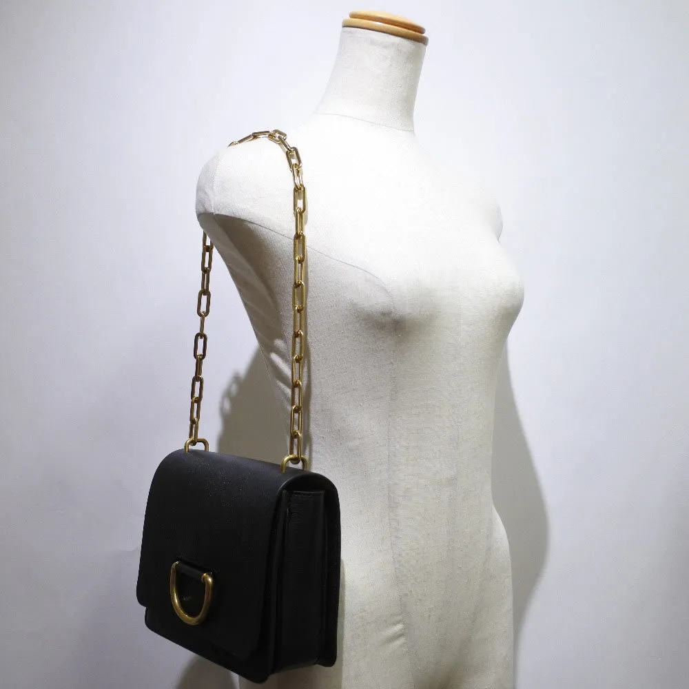 Pre-Owned Burberry Leather D-Ring Chain Black Shoulder Bag