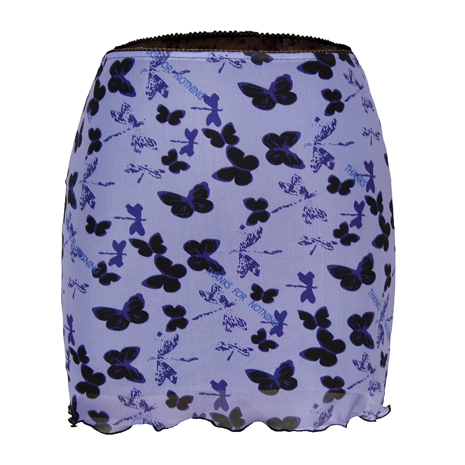 Printed Mesh Short High Waist Double-layer Hip Skirt