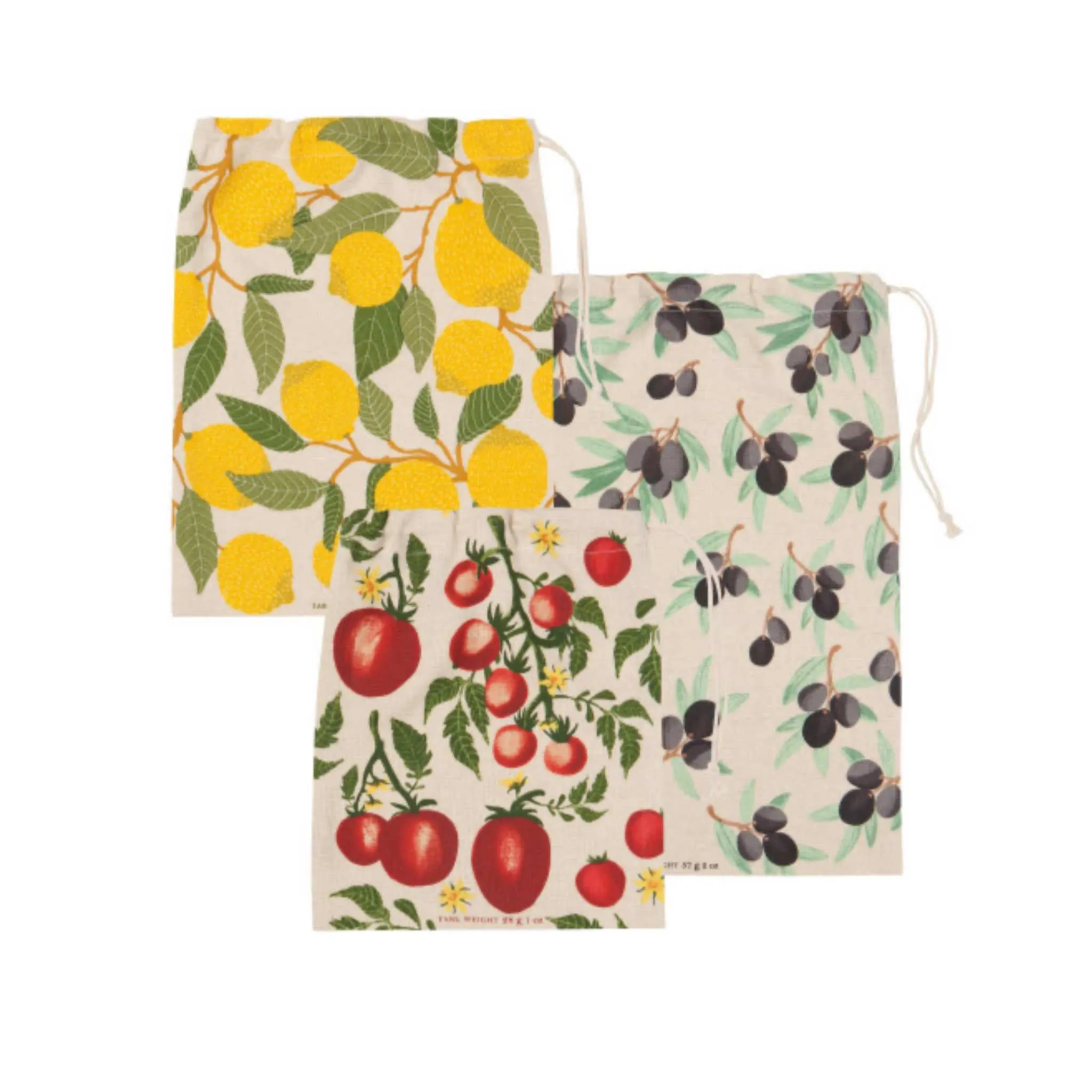 Produce Bags, Set of 3 - Mediterranean