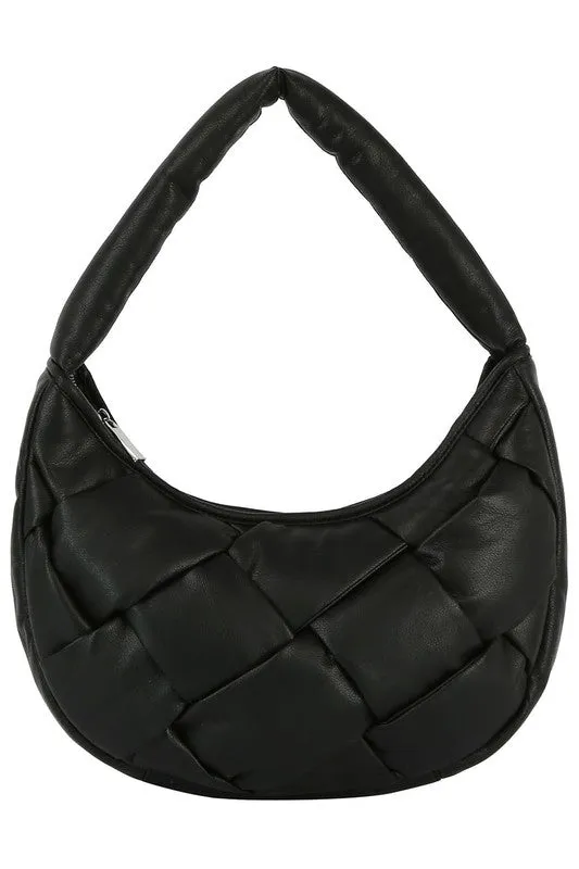 Puffy Woven Hobo Shoulder Bag available in 5 colors