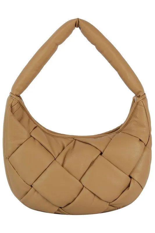 Puffy Woven Hobo Shoulder Bag available in 5 colors