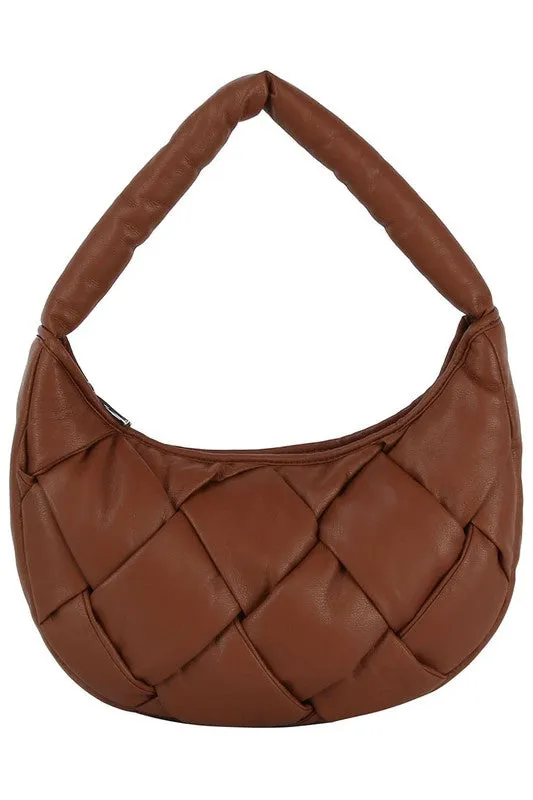 Puffy Woven Hobo Shoulder Bag available in 5 colors