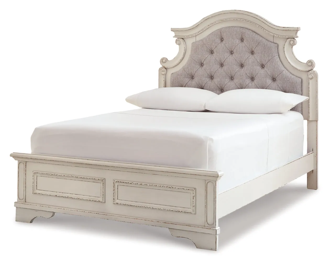 Realyn Full Panel Bed with Mirrored Dresser