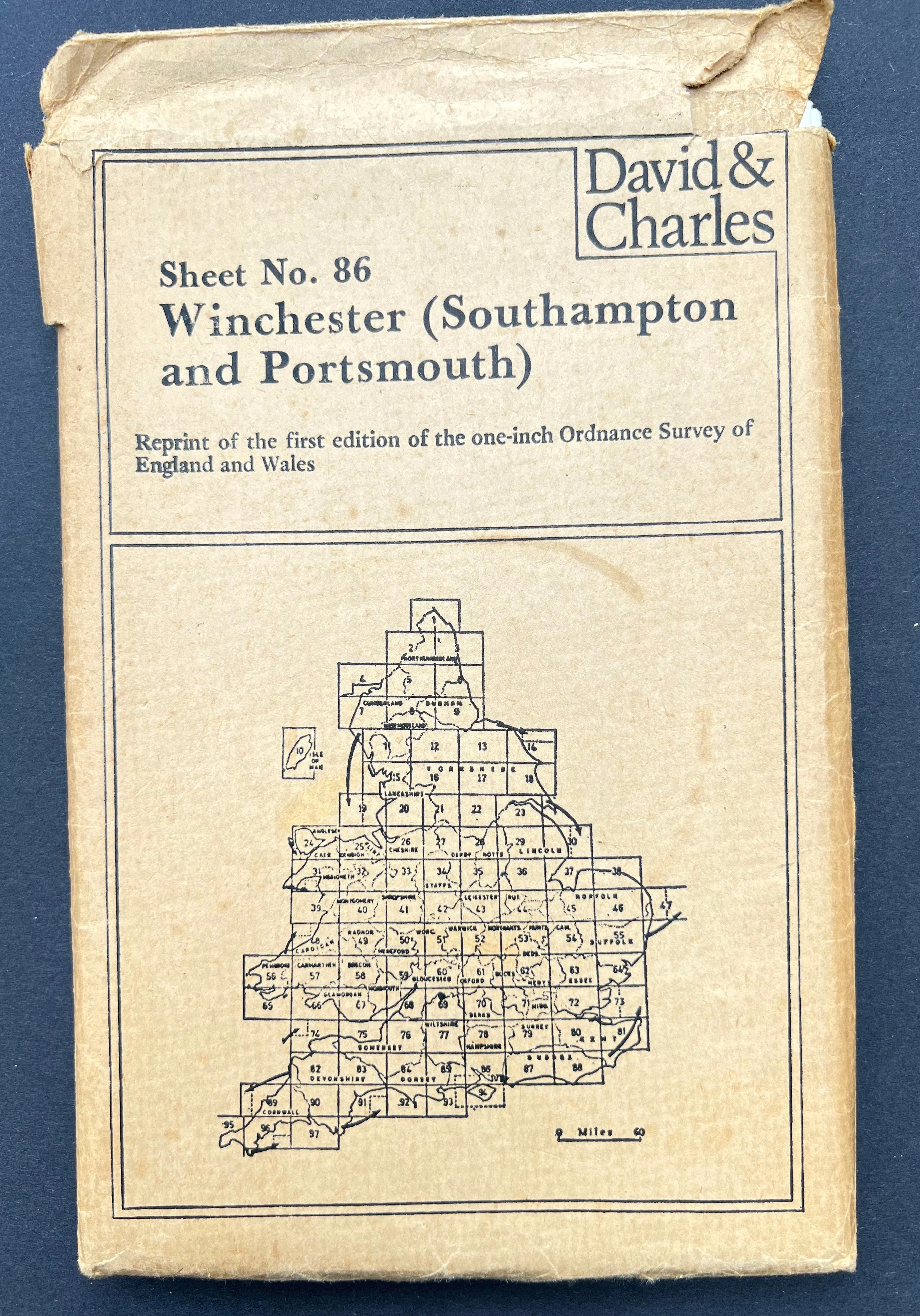 Reprint of 1st Edition (1811) of 1" Ordnance Survey Sheet 86 Southampton and Portsmouth