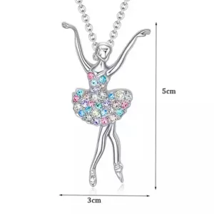 Rhinestone Ballerina Fourth Necklace