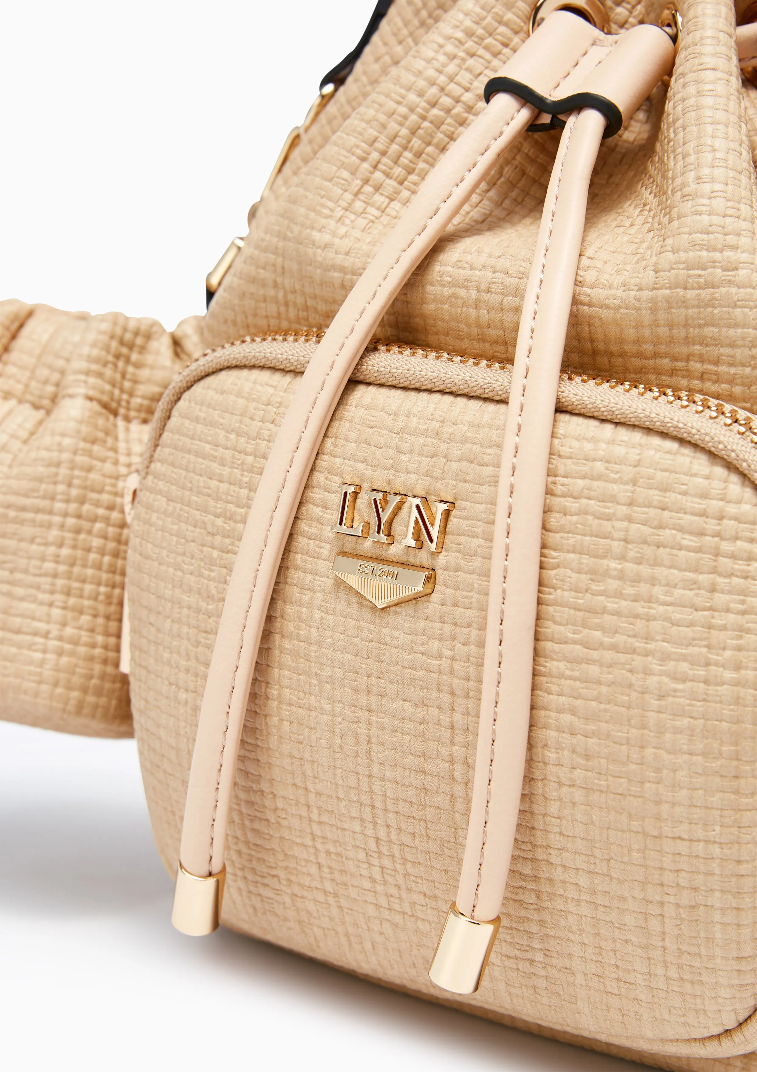 Roslyn Natural Bucket Bag Beige