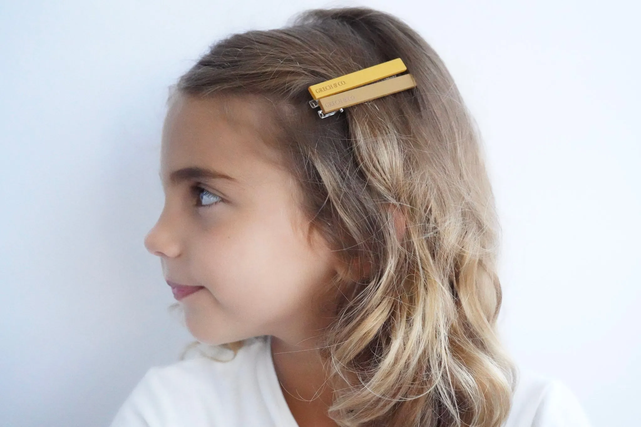 Set of 2 - 2 Toned Hair Clips - Wheat