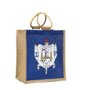 Sigma Gamma Rho Shield / Crest Jute Bag