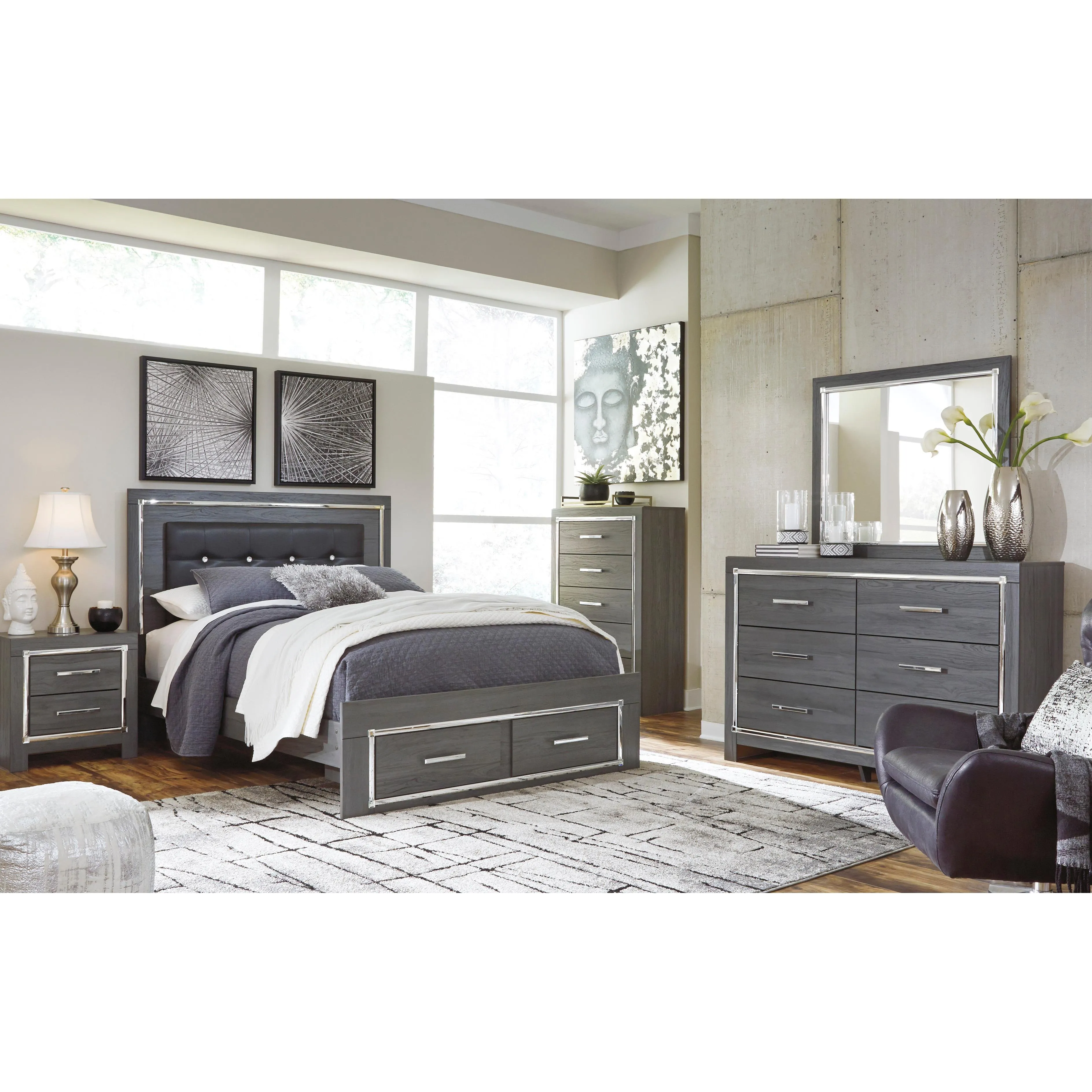 Signature Design by Ashley Lodanna B214B20 6 pc Queen Panel Storage Bedroom Set