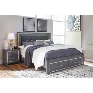 Signature Design by Ashley Lodanna King Upholstered Panel Bed with Storage B214-56S/B214-58/B214-95/B100-14