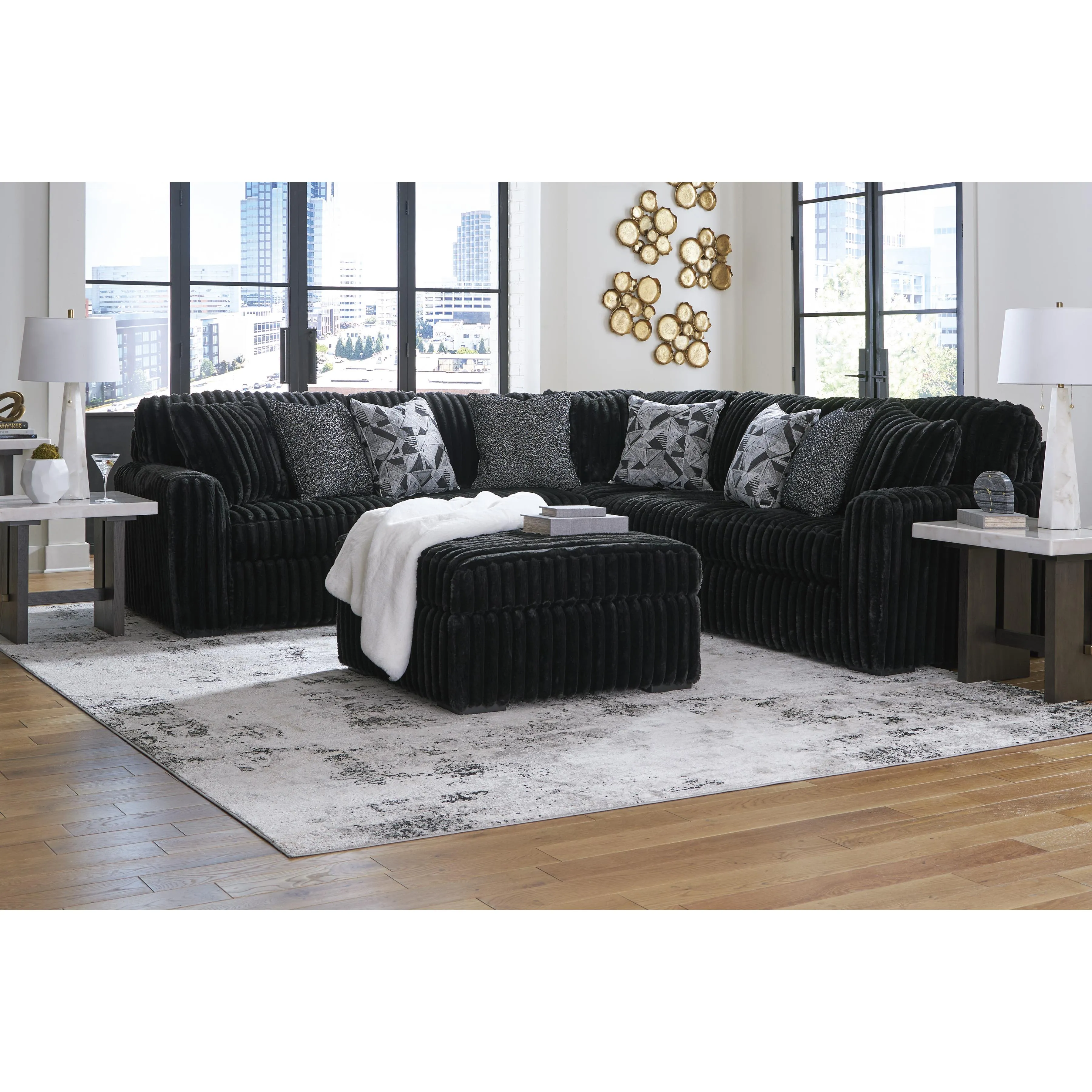 Signature Design by Ashley Midnight-Madness Fabric 3 pc Sectional 9810366/9810377/9810367