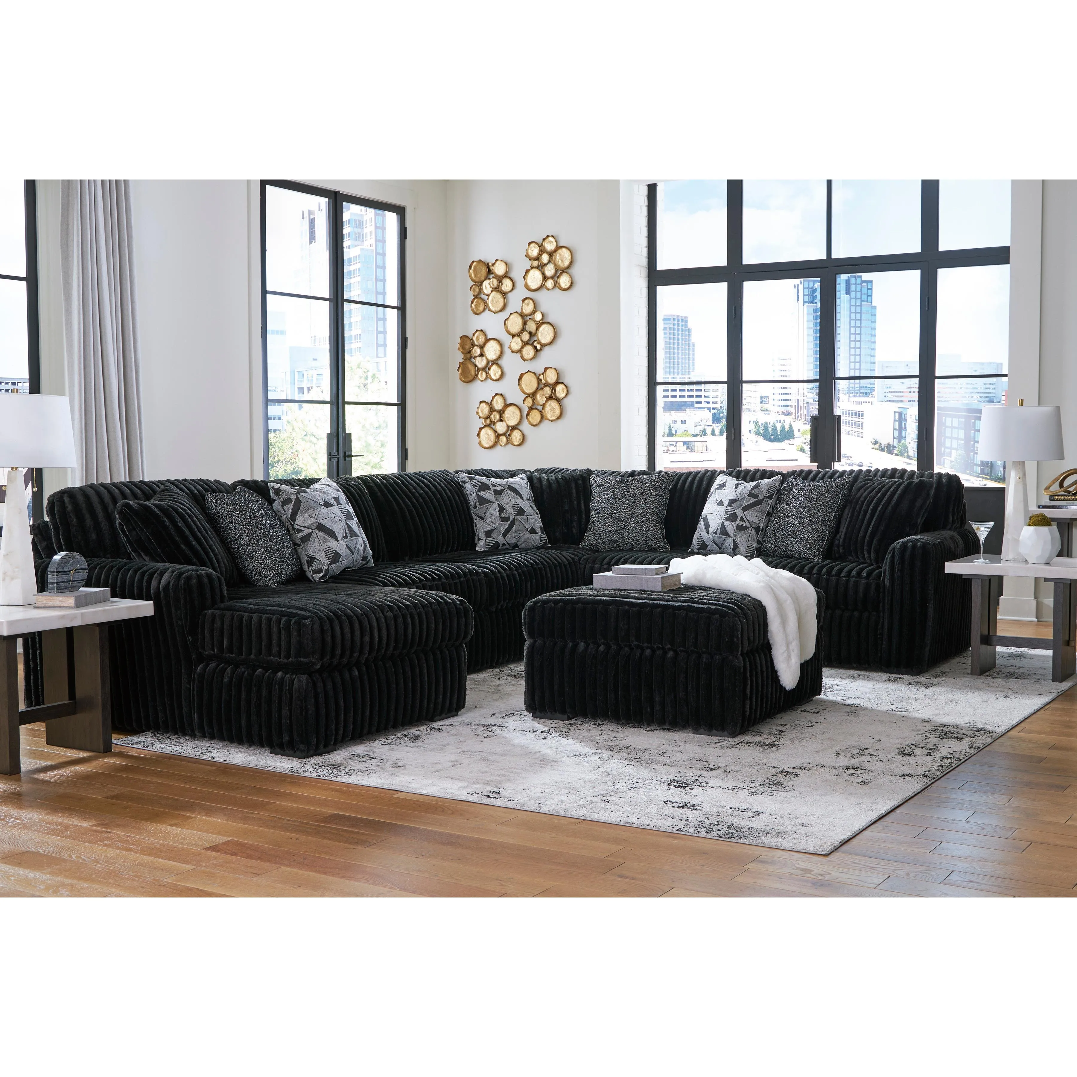 Signature Design by Ashley Midnight-Madness Fabric 4 pc Sectional 9810316/9810334/9810377/9810367