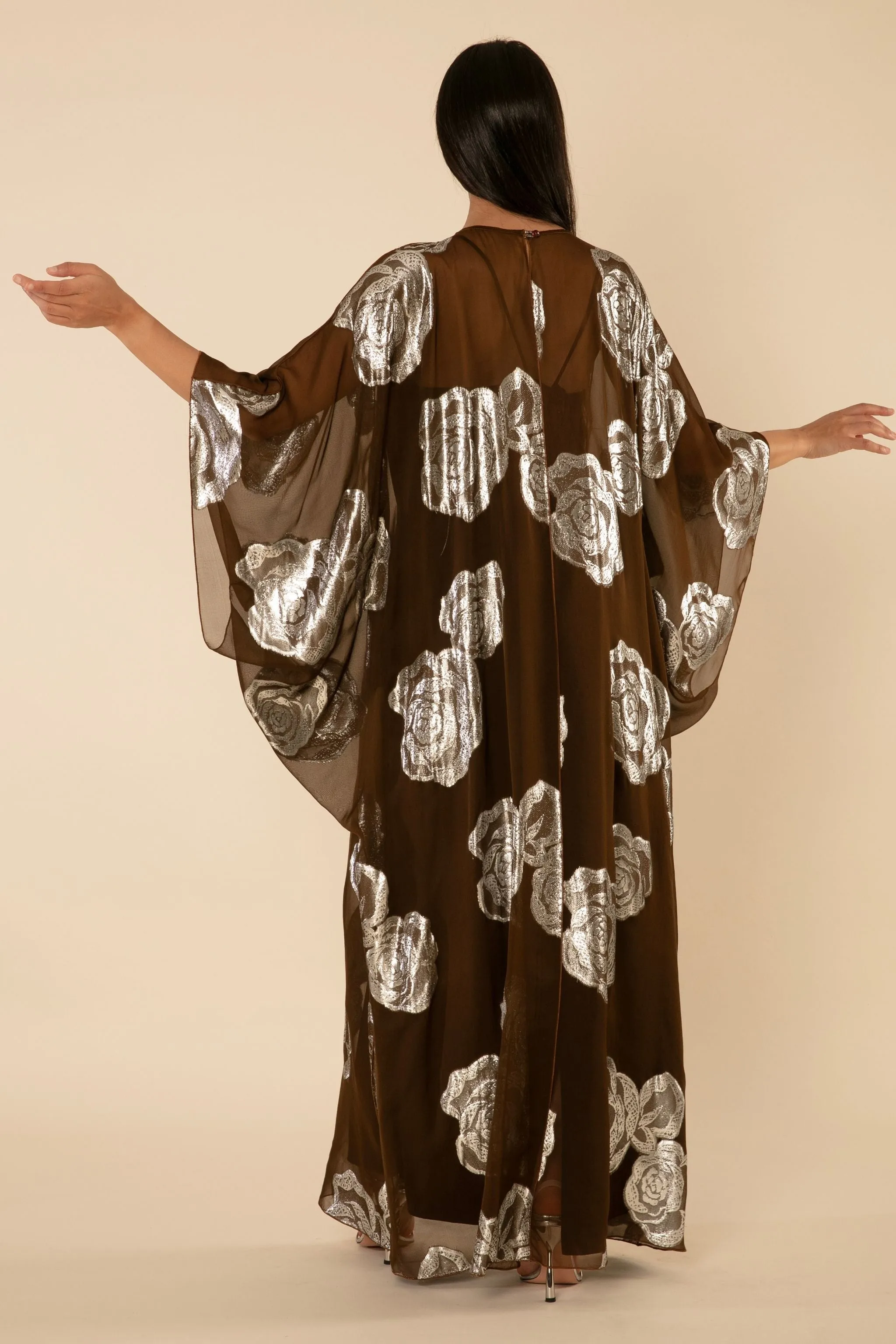 SILVERY ROSEWOOD KAFTAN