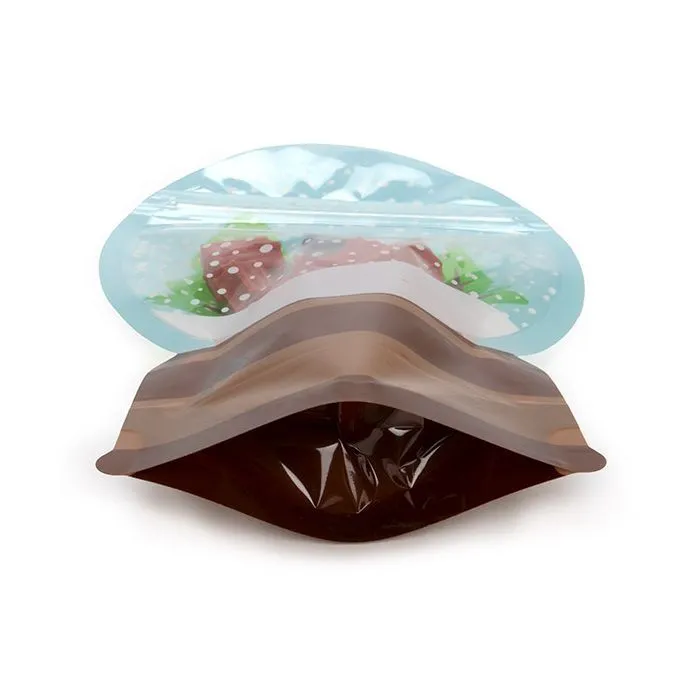 Snow Globe Shaped Pouch - 6" x 2 1/2" x 8" - Pack of 5