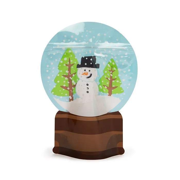 Snow Globe Shaped Pouch - 6" x 2 1/2" x 8" - Pack of 5