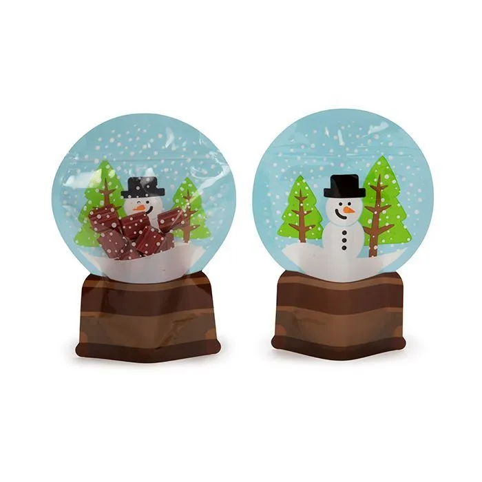 Snow Globe Shaped Pouch - 6" x 2 1/2" x 8" - Pack of 5