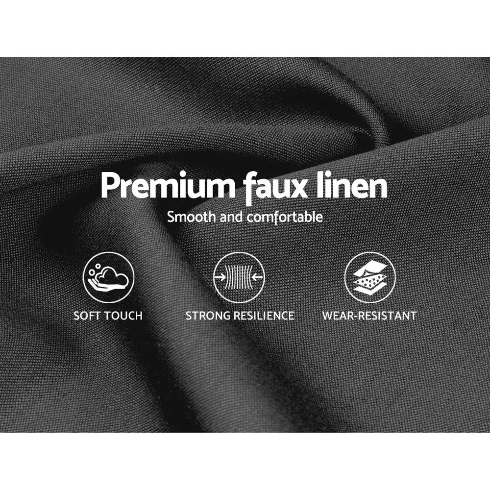 Soira Queen Size Premium Faux Linen Fabric Bedhead - Charcoal