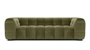 Stan - Stan Three Seater Sofa, Olive Green Velvet