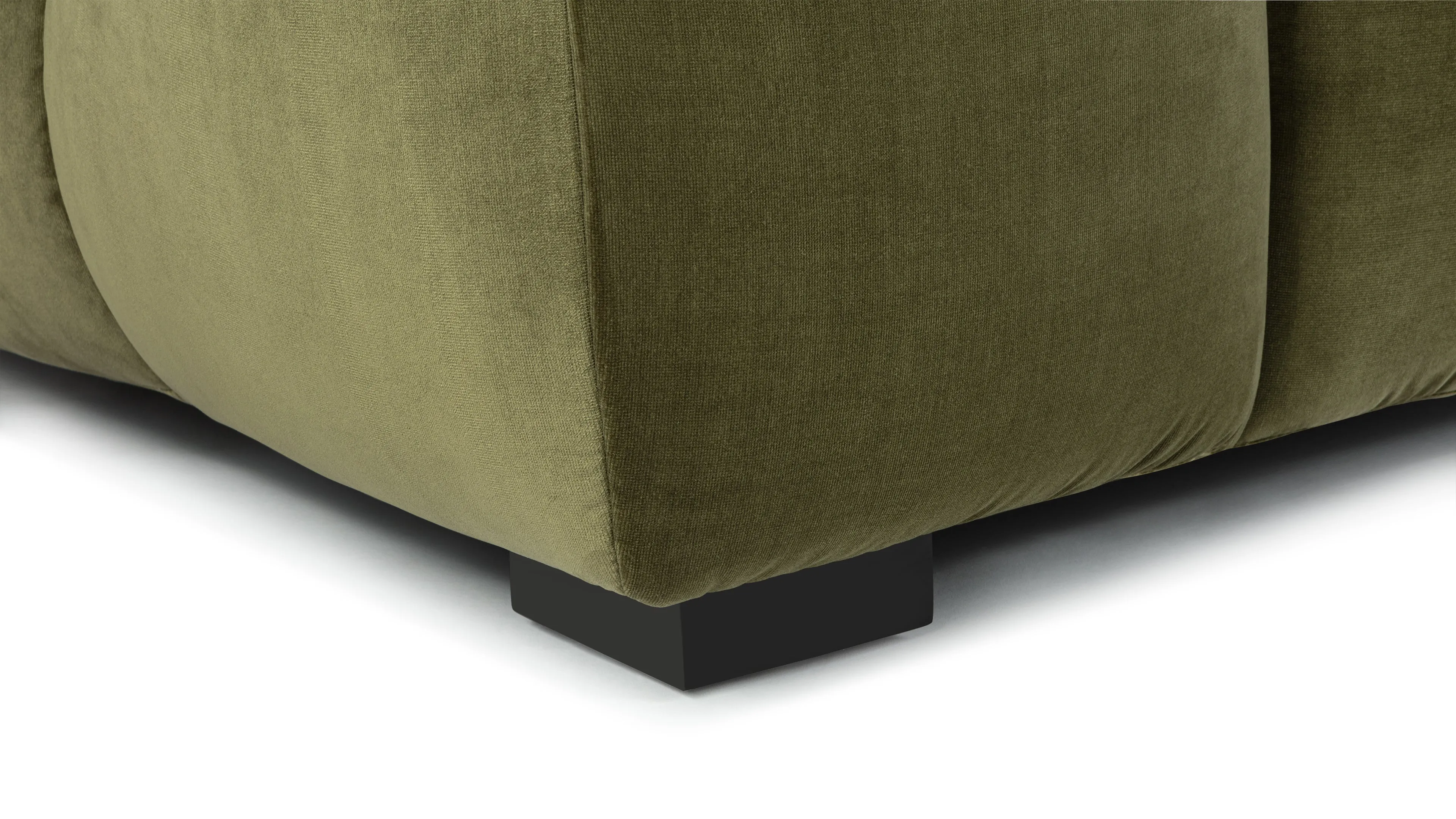 Stan - Stan Three Seater Sofa, Olive Green Velvet