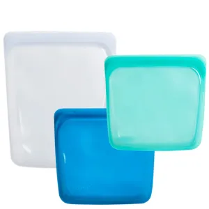 Stasher Half Gallon & Sandwich 3pc Set - Clear, Aqua & Blue