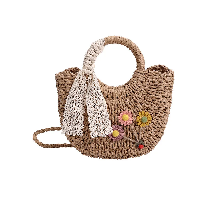 Straw Shoulder Bag Woven Bucket Bag