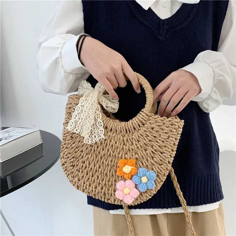 Straw Shoulder Bag Woven Bucket Bag