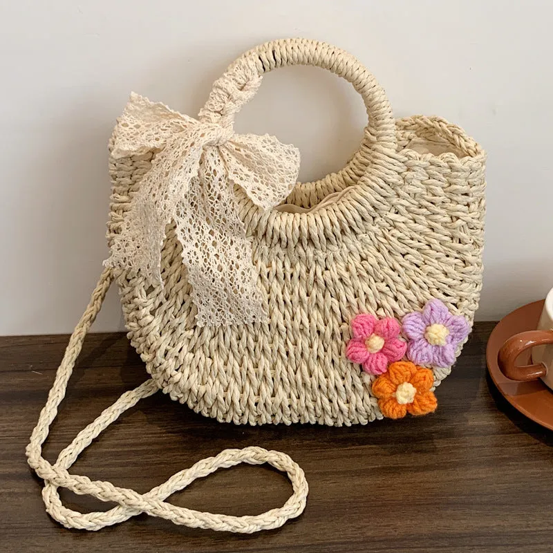 Straw Shoulder Bag Woven Bucket Bag