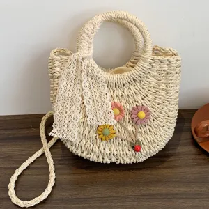 Straw Shoulder Bag Woven Bucket Bag