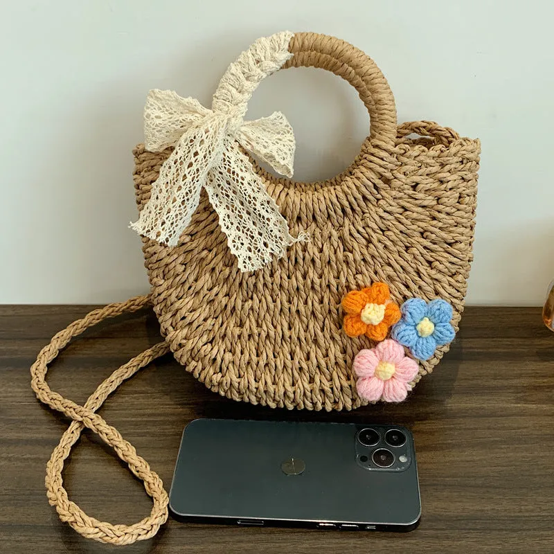 Straw Shoulder Bag Woven Bucket Bag