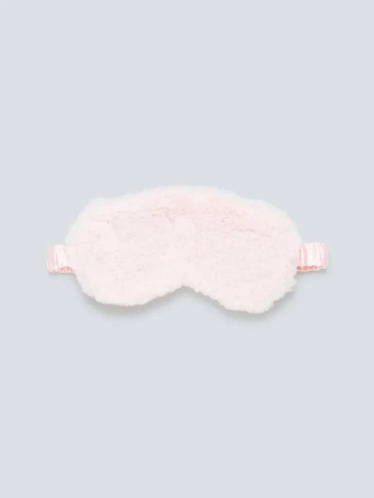 Studiowest Pink Faux-Fur Textured Eye Mask