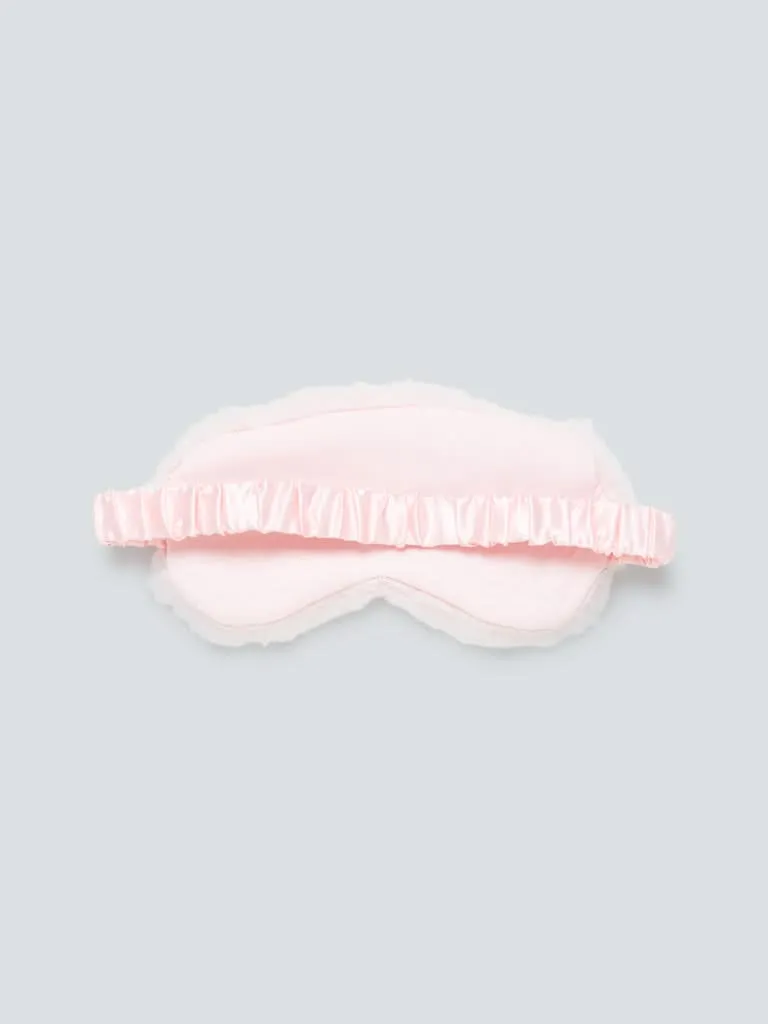 Studiowest Pink Faux-Fur Textured Eye Mask