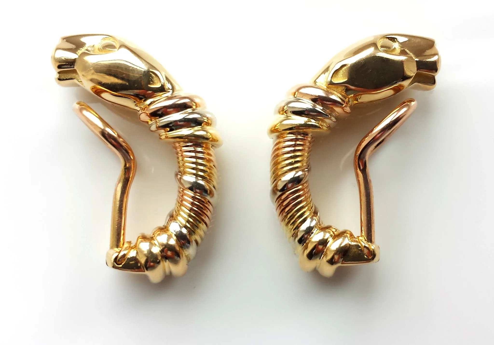 Sumptuous Cartier Panthere 18k Gold Earrings Clips