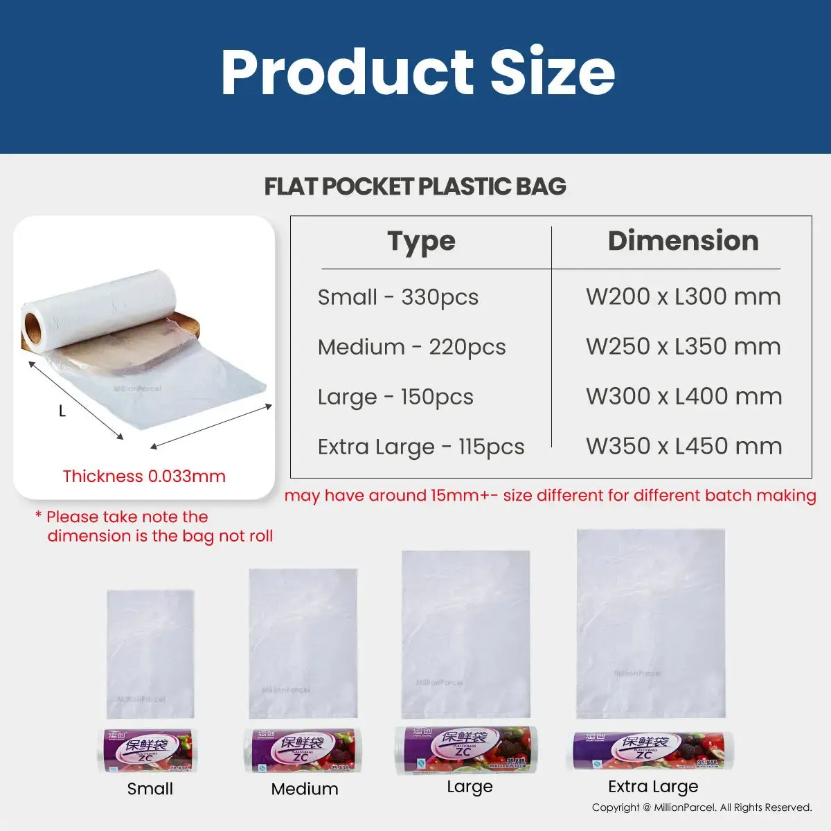 Supermarket Perforated Continuous Roll Bags | Plastic Bag