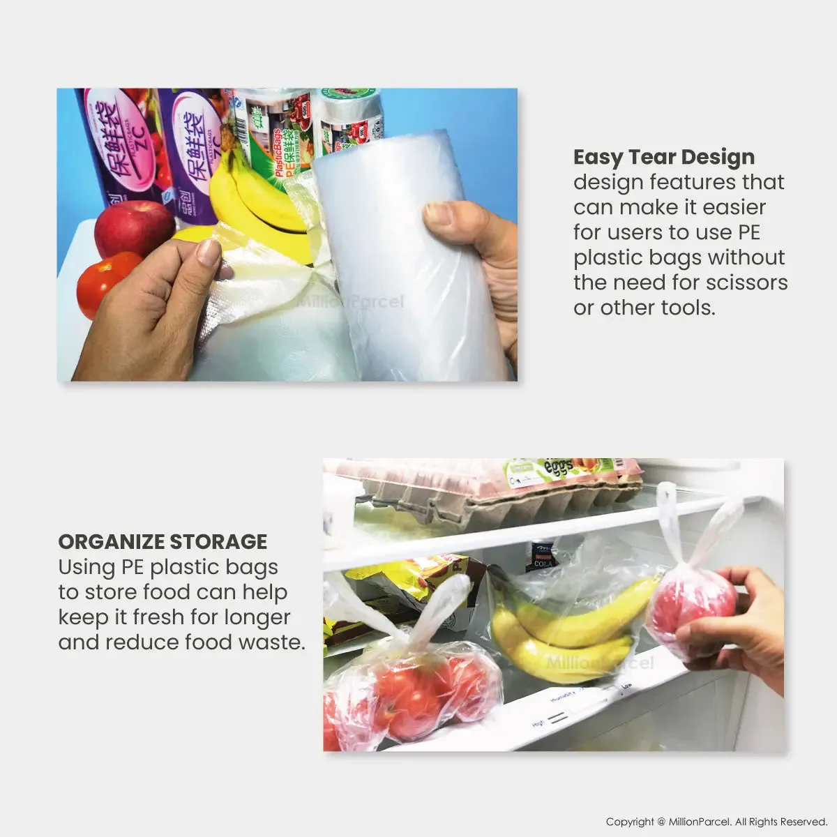 Supermarket Perforated Continuous Roll Bags | Plastic Bag