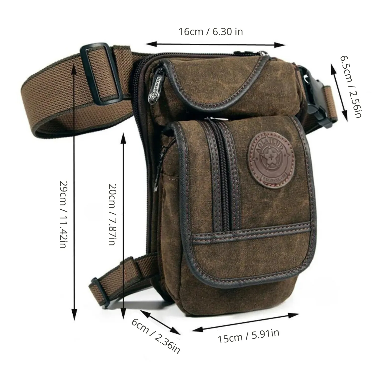 Tactical Military Drop Leg Bag in Deep Coffee