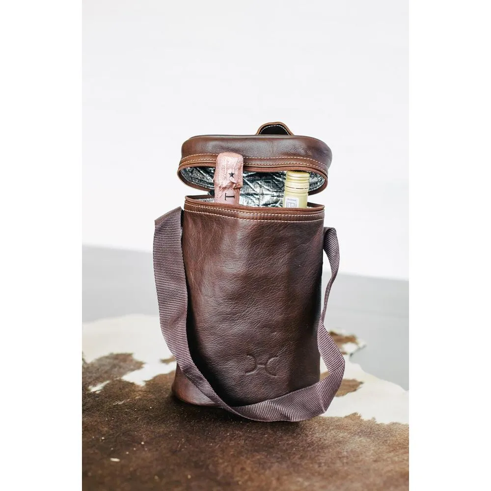 Thandana Leather Wine Cooler Double Carry Bag