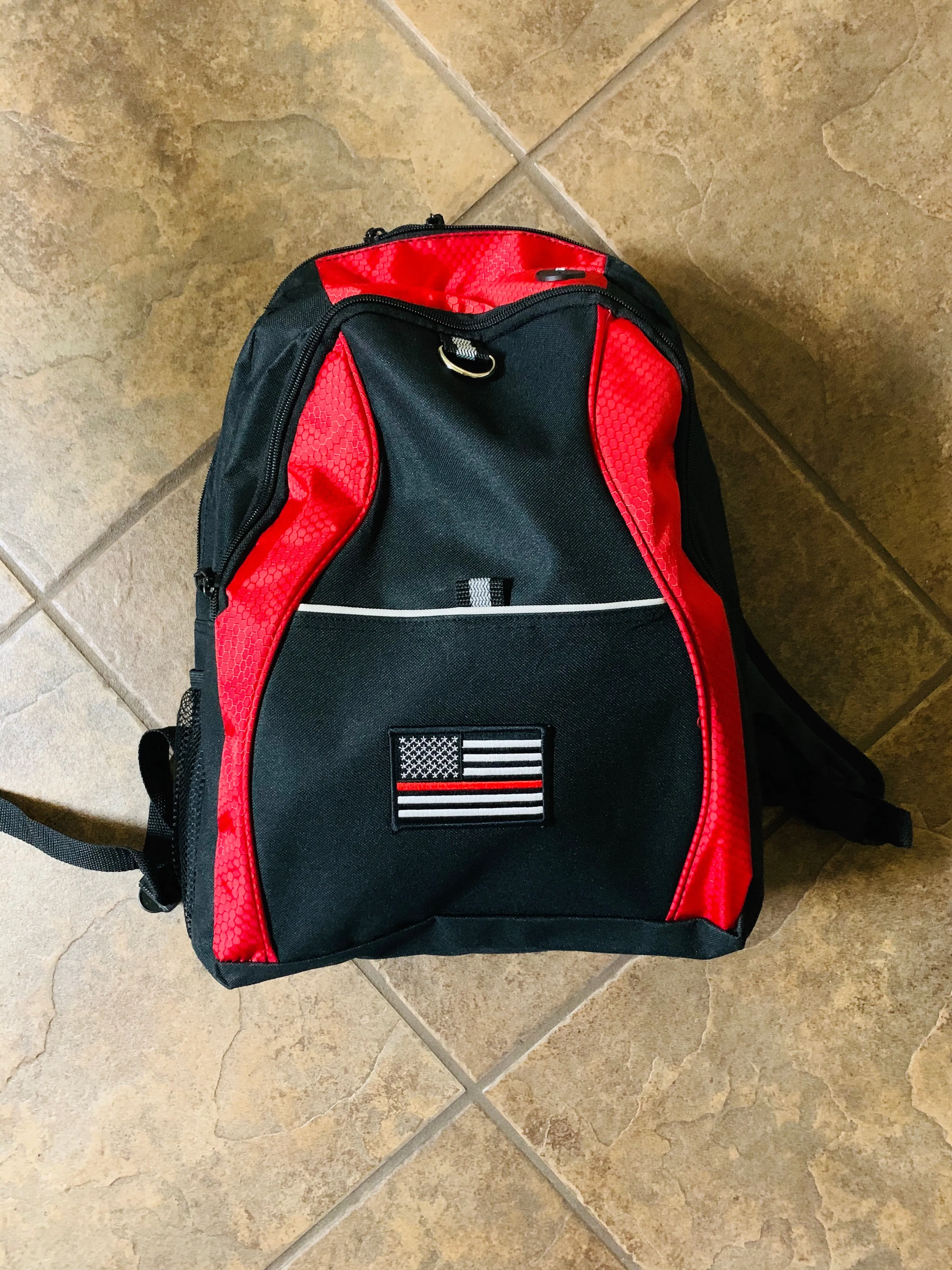 Thin Red Line American Flag Backpack