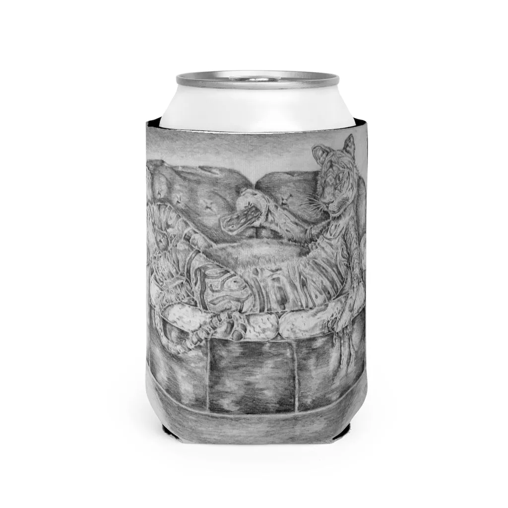 Tiger on a Couch Can Cooler Sleeve