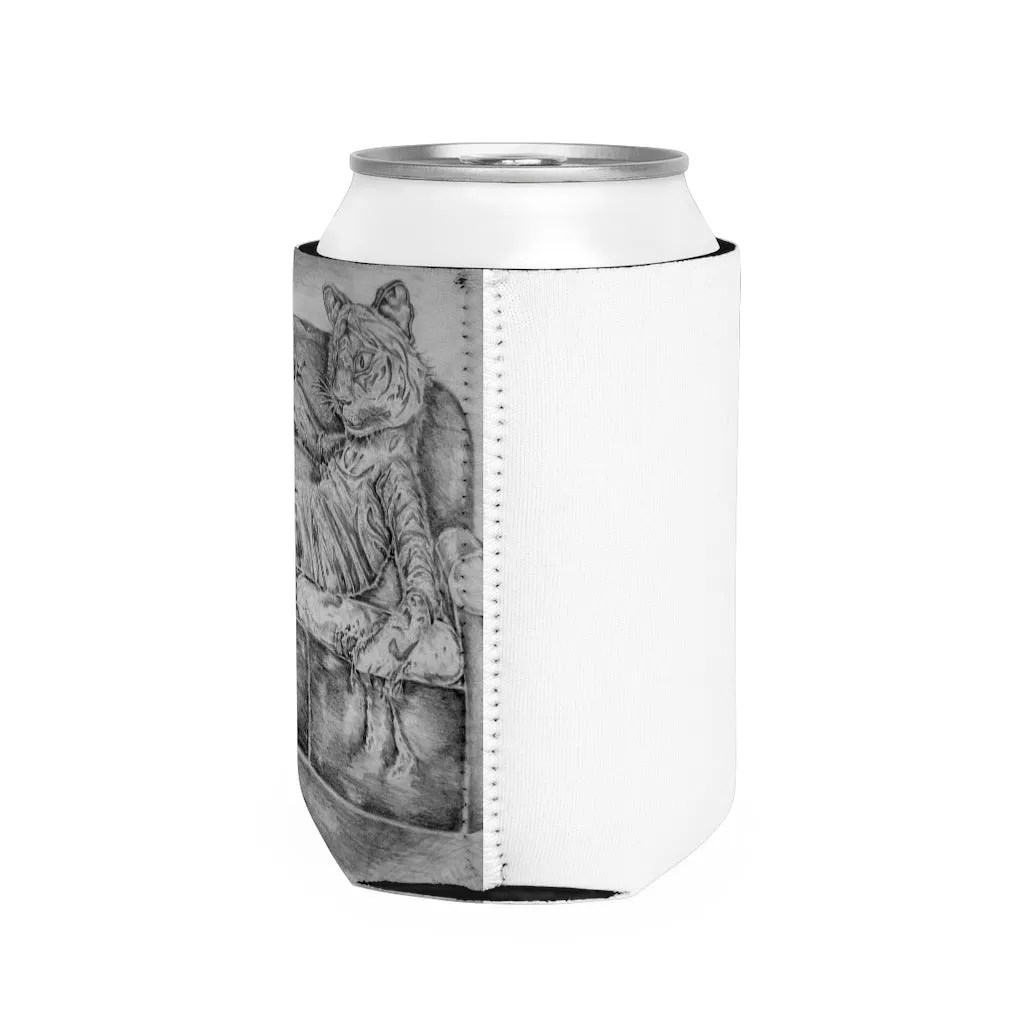 Tiger on a Couch Can Cooler Sleeve