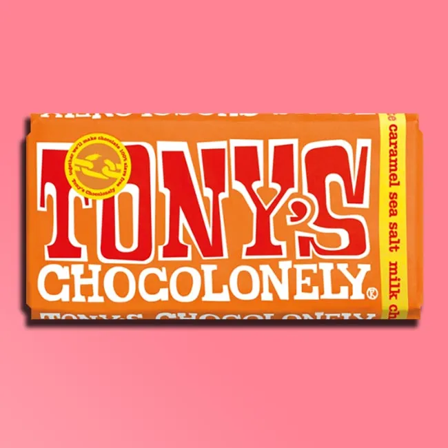 Tony's Chocolonely - Big Chocolate Bars - Milk Chocolate, Caramel and Sea Salt