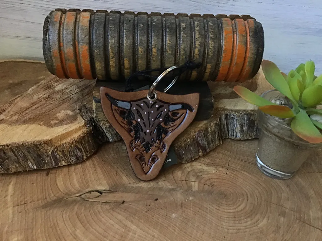 Tooled Steerhead Key Chain