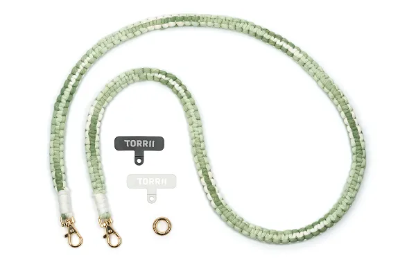 TORRII KNOTTY BRAIDED CROSSBODY STRAP – GRADIENT GREEN