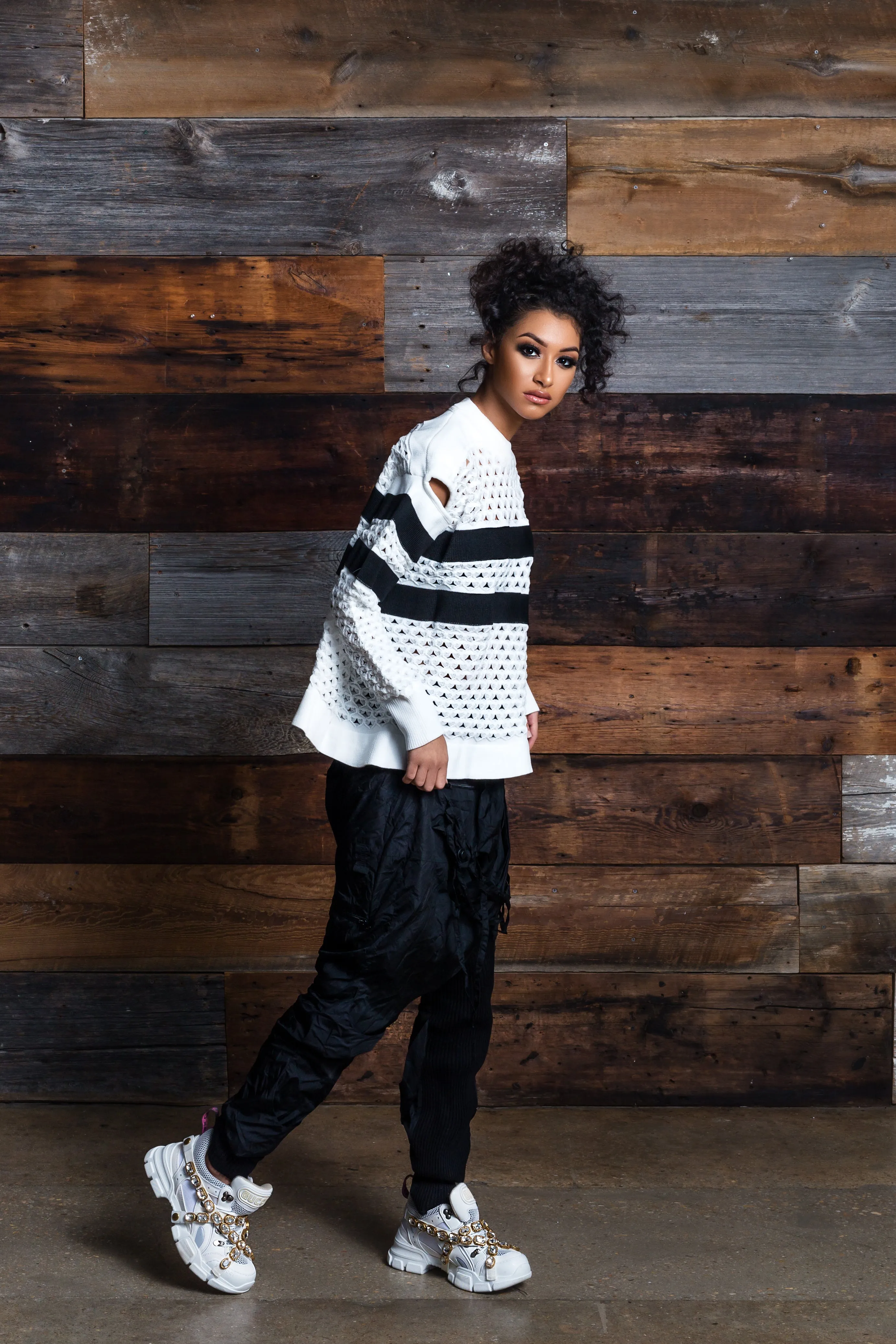 Two-Tone " Bellisima" Track Sweater