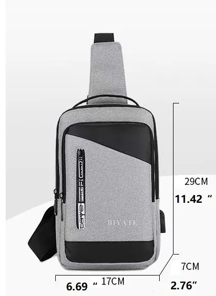 USB charging  multi-functional chest bag（different colors)