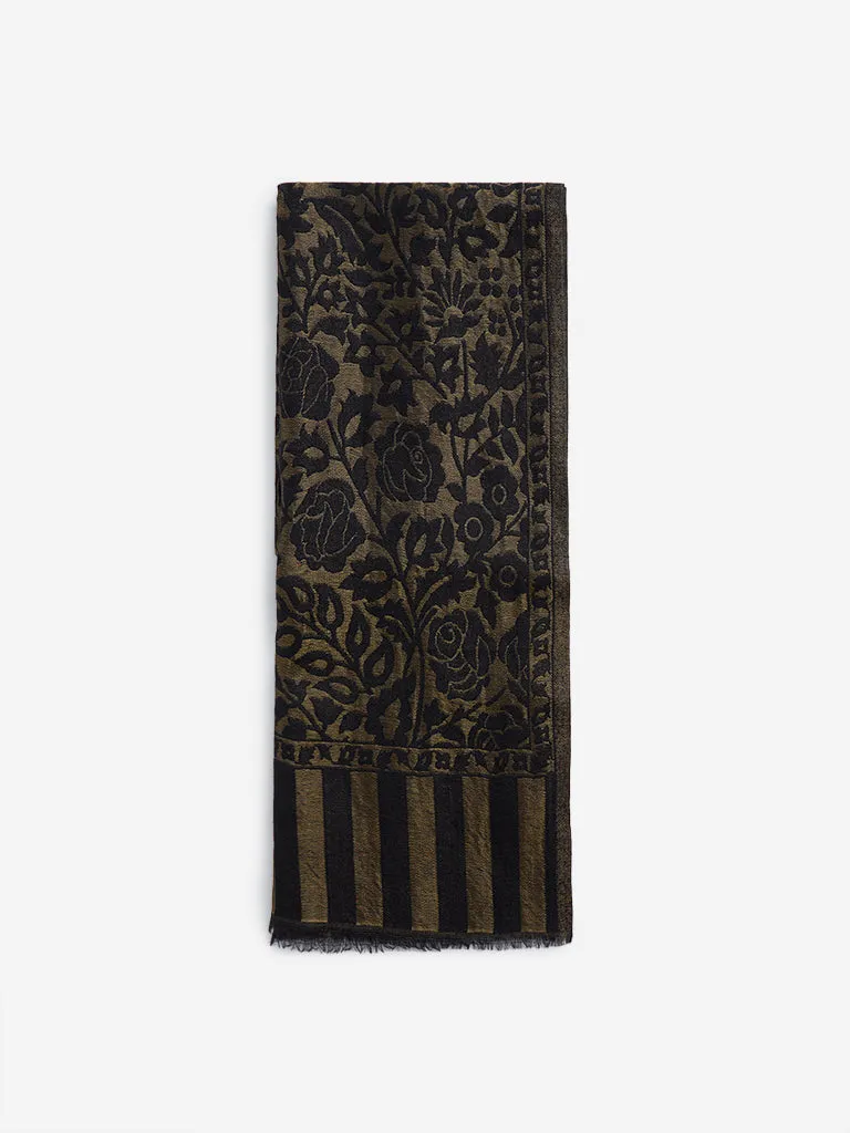 Utsa Black Jal Embroidered Stole