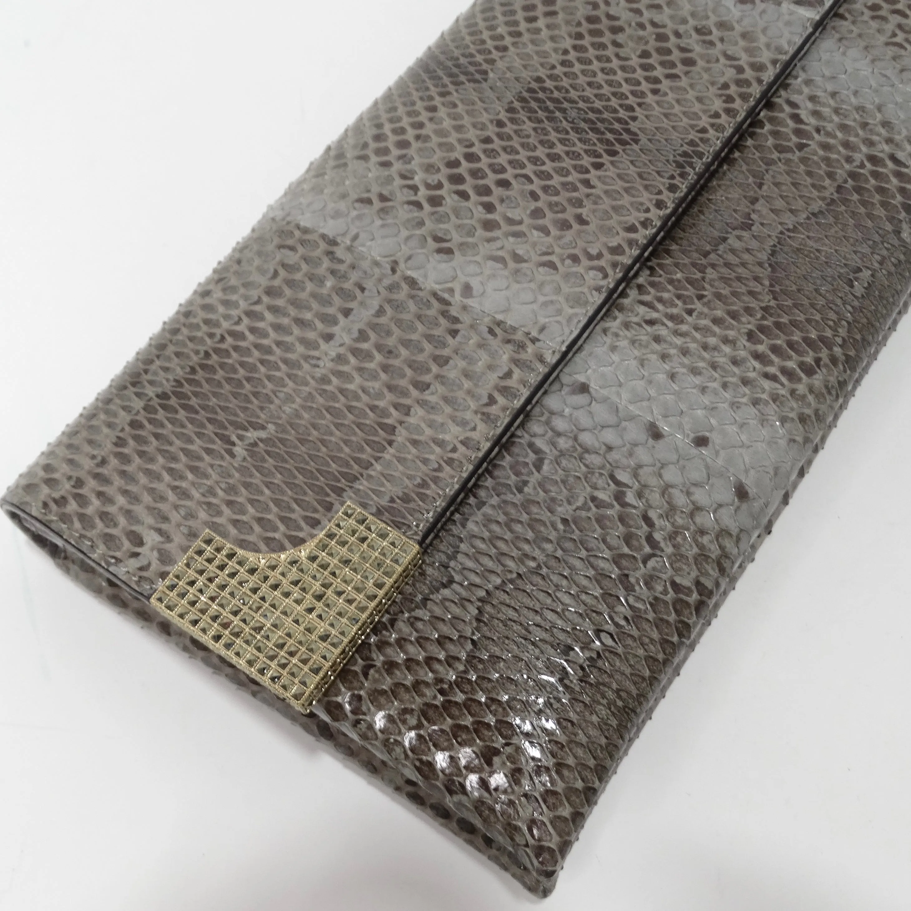 Valentino Exotic Snakeskin Fold Over Handbag