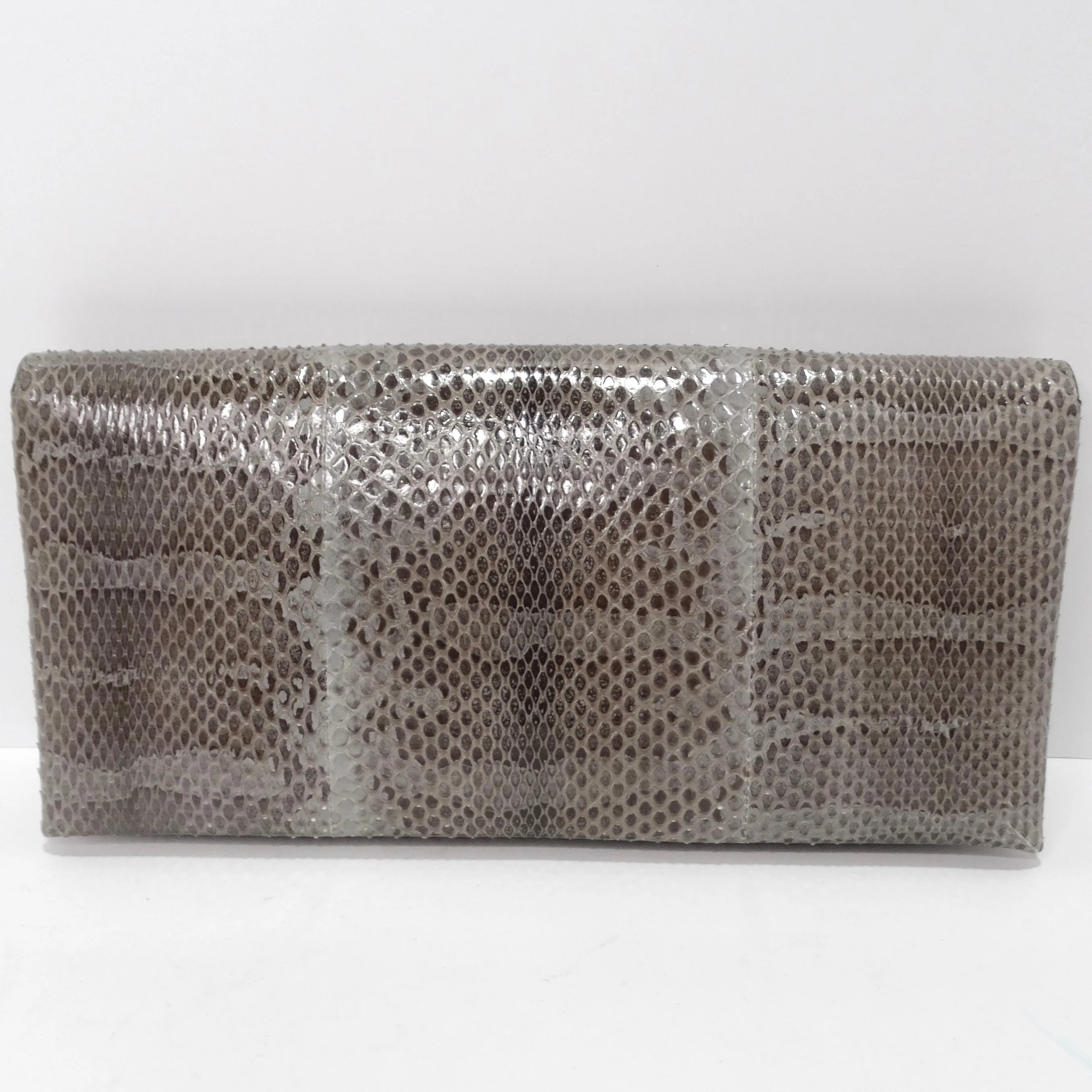 Valentino Exotic Snakeskin Fold Over Handbag