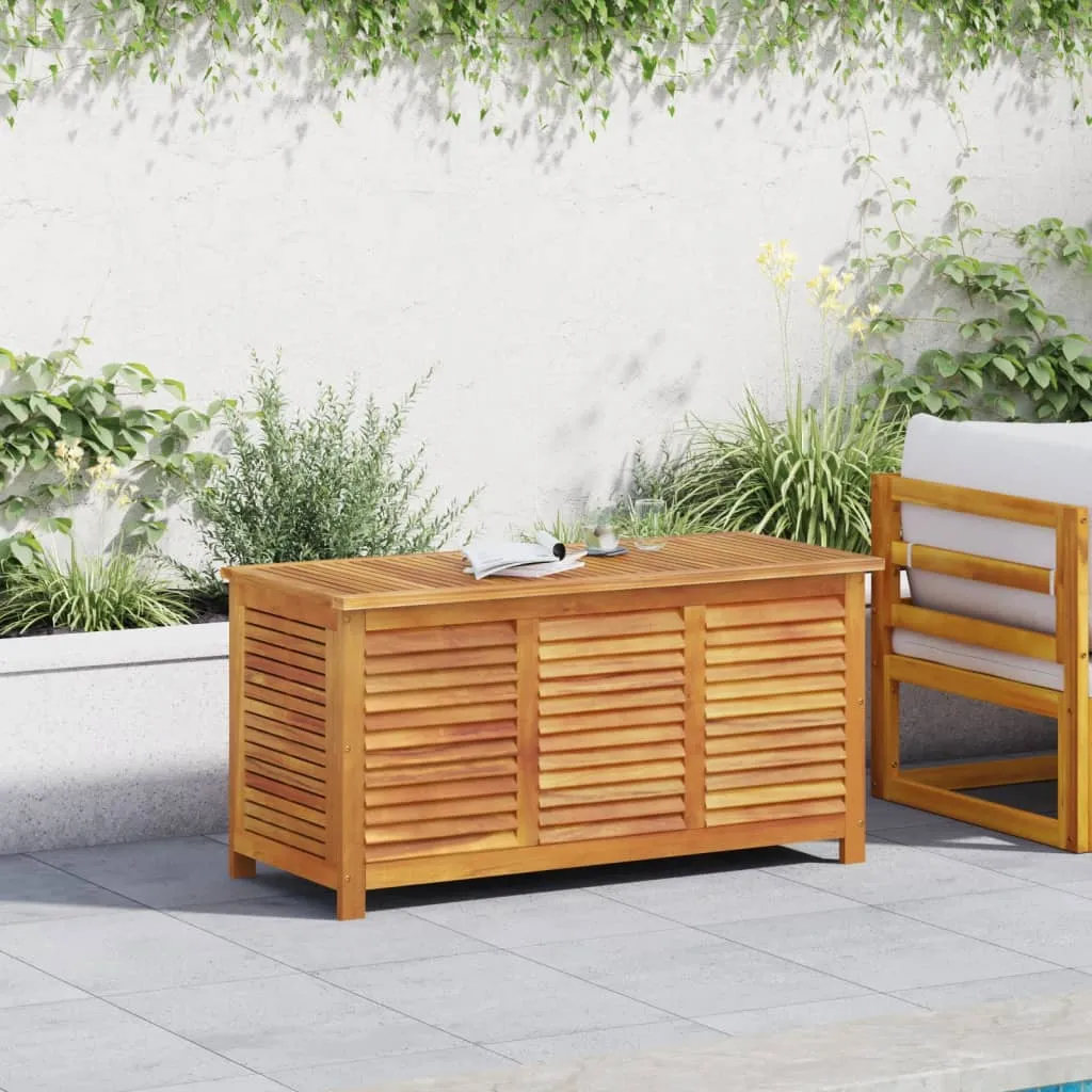 vidaXL Garden Storage Box with Louver 113x50x56 cm Solid Wood Acacia